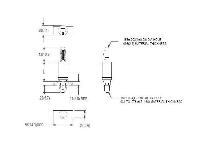 Circuit Board Support for .093 Thick PCB - Nylon 66 Material - Image 2