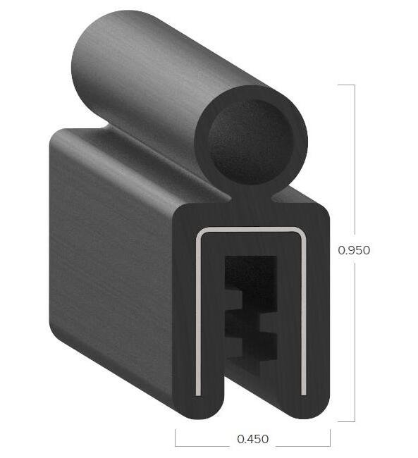 Uni-Grip 0.450x0.950 in Rubber Bulb Seal for Agricultural Equipment - Image 2