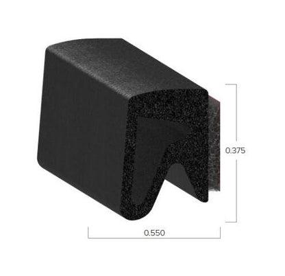 Uni-Grip 0.550x0.375 in Sponge Rubber Bulb Seal - Image 2