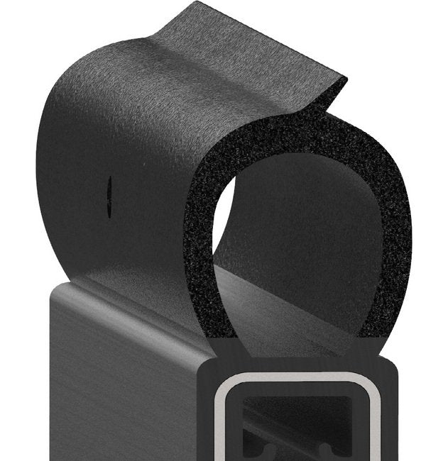 Uni-Grip 0.600in x 1.320in Bulb Seal - Rubber Weatherstrip - Image 1