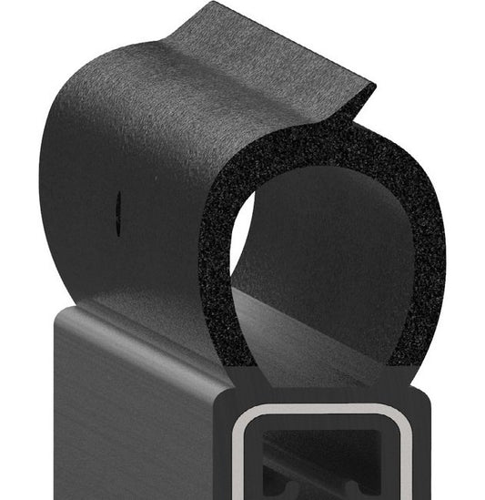 Uni-Grip 0.600in x 1.320in Bulb Seal - Rubber Weatherstrip - Image 1