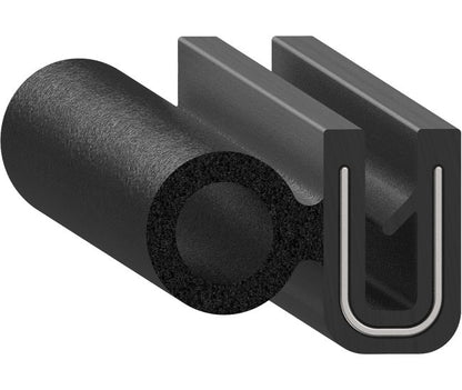 Uni-Grip 0.760x0.515 in Bulb Seal, Rubber, Black - Image 1