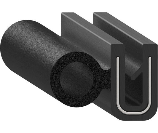 Uni-Grip 0.760x0.515 in Bulb Seal, Rubber, Black - Image 1