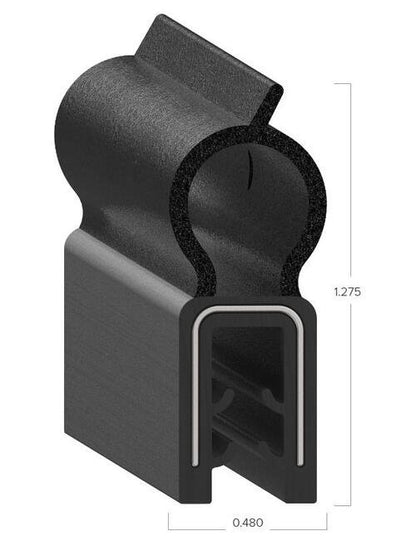 Uni-Grip 0.480x1.275 Bulb Seal - Weatherproof Rubber Seal - Image 2