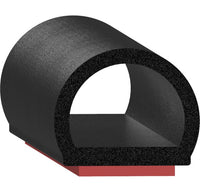 Uni-Grip 0.950" x 0.760" Bulb Seal - Sponge Rubber, Black