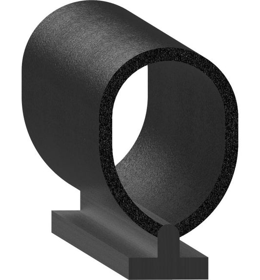 Uni-Grip 0.630x1.000 in Top Bulb Seal, Rubber, Black - Image 1