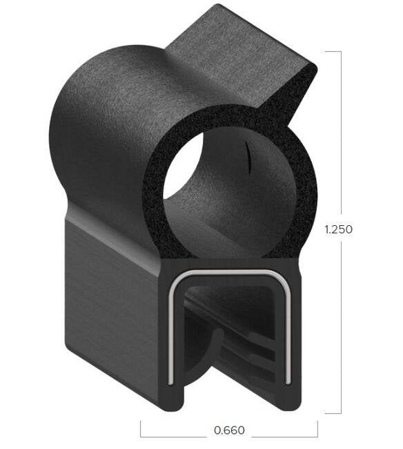 Uni-Grip 0.660" x 1.250" Bulb Seal - Rubber Flange Seal for Door Jams - Image 2