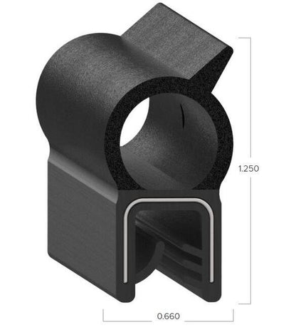 Uni-Grip 0.660" x 1.250" Bulb Seal - Rubber Flange Seal for Door Jams - Image 2