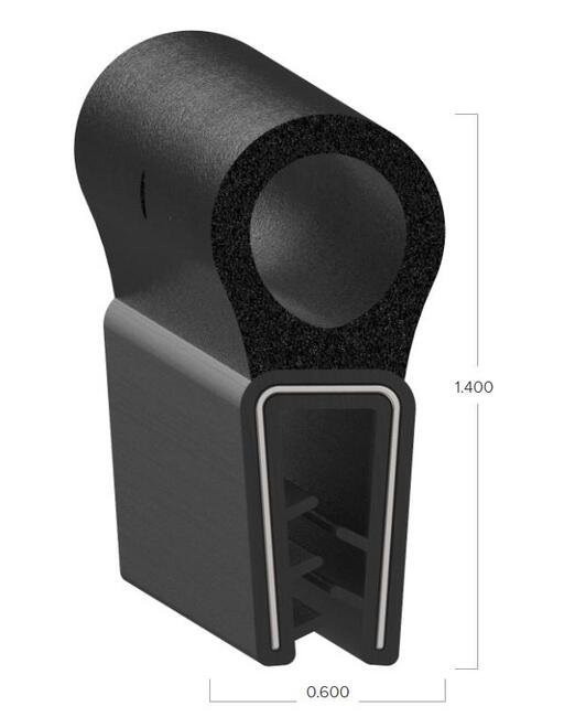 Uni-Grip 0.600" x 1.400" Rubber Bulb Seal - Image 2