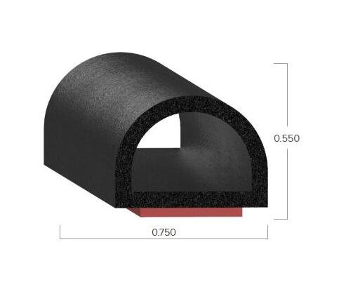Uni-Grip 0.750x0.550 in Rubber Bulb Seal - Image 2