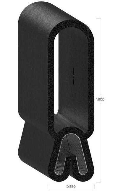 Uni-Grip 0.550" x 1.900" Black Rubber Bulb Seal - Image 2