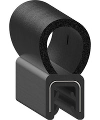 Uni-Grip 0.600x1.165 in Bulb Seal - Rubber, Black