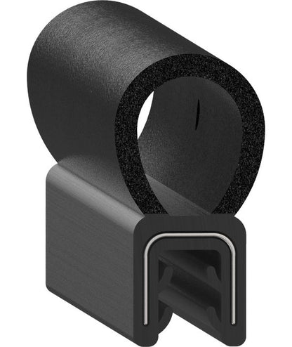 Uni-Grip 0.600x1.165 in Bulb Seal - Rubber, Black - Image 1