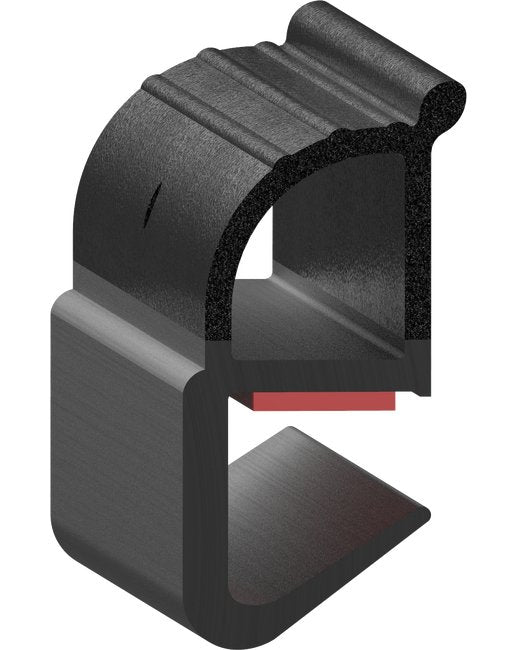 Uni-Grip 0.750x1.450 Bulb Seal, Rubber, 70 Duro, Black - Image 1