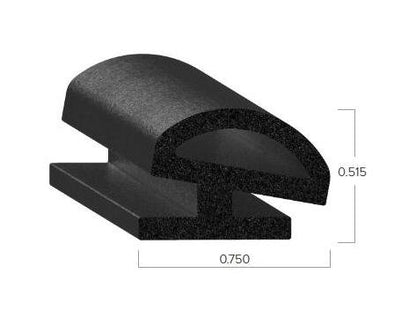 Uni-Grip 0.750 Inch Bulb Seal - EPDM/Silicone/Nitrile Rubber - Image 2