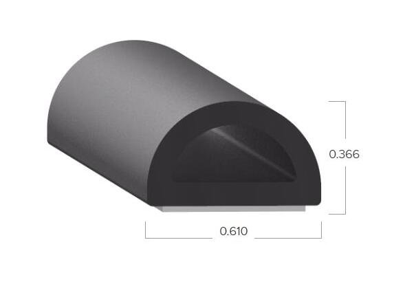 Uni-Grip 0.610x0.366 Rubber Bulb Seal - Top Mount - Image 2
