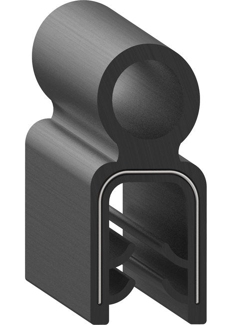 Uni-Grip 0.622 x 1.375 in Bulb Seal, Top Flange, Dense Rubber - Image 1