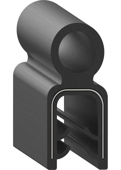 Uni-Grip 0.622 x 1.375 in Bulb Seal, Top Flange, Dense Rubber - Image 1