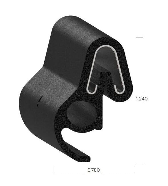 Uni-Grip 0.780" x 1.240" Bulb Seal - Rubber Sponge Flange - Image 2