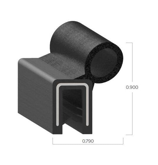 Uni-Grip 0.790" x 0.900" Rubber Bulb Seal - Image 2