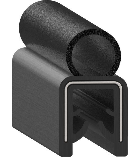 Uni-Grip 0.510x0.950 in Bulb Seal, Rubber, Top Flange - Image 1