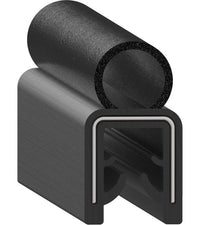 Uni-Grip 0.510x0.950 in Bulb Seal, Rubber, Top Flange