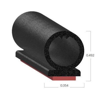 Uni-Grip 0.354" Width x 0.492" Height Rubber Bulb Seal - Image 2