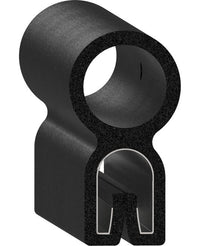 Uni-Grip 0.780" x 1.500" Bulb Seal, Rubber, Black