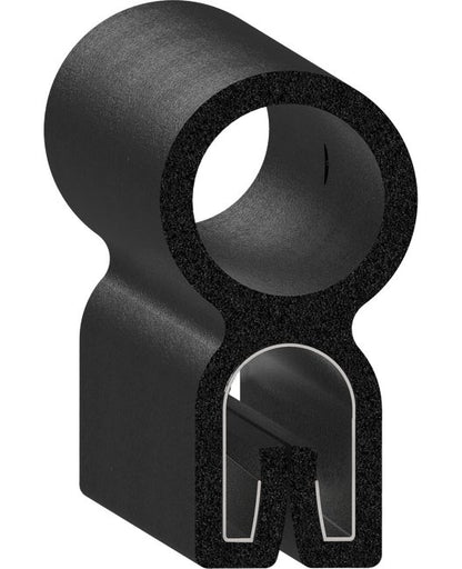 Uni-Grip 0.780" x 1.500" Bulb Seal, Rubber, Black - Image 1