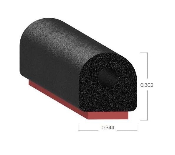 Uni-Grip 0.344" x 0.362" Rubber Bulb Seal - Image 2