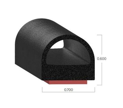 Uni-Grip 0.700in x 0.600in Rubber Bulb Seal - Image 2