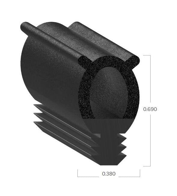Uni-Grip 0.380x0.690 Rubber Bulb Seal - Image 2