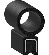 Uni-Grip 0.787"x1.296" Bulb Seal - Rubber, Top Flange, Black