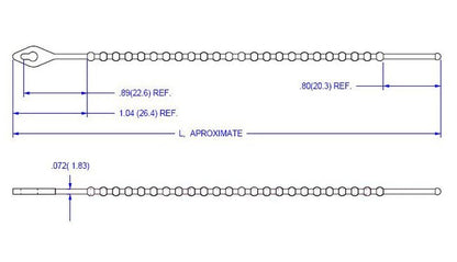 06 Series Beaded Cable Ties - Nylon UL94V-2, Reusable, Natural/UV Black, 11 inches - Image 2
