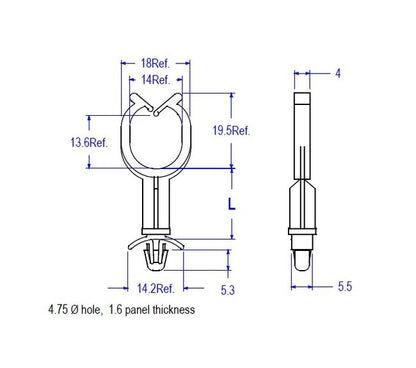 65 Series Stand-Off Harness Clip - Wire Routing Device - Image 2