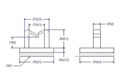 Miniature Top Entry Wire Saddle with Adhesive Back - 19 Series - Image 2