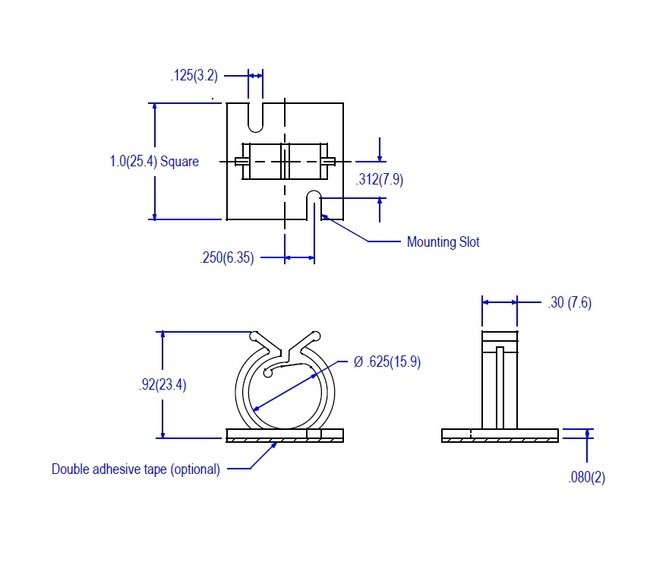 71 Series Round Wire Saddle on Base - Wire Routing Device - Image 2