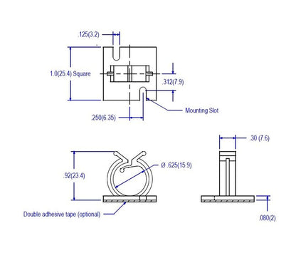 71 Series Round Wire Saddle on Base - Wire Routing Device - Image 2