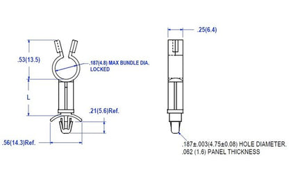 Nylon 66 Series Stand-Off Locking Clip - Wire Routing Device - Image 2