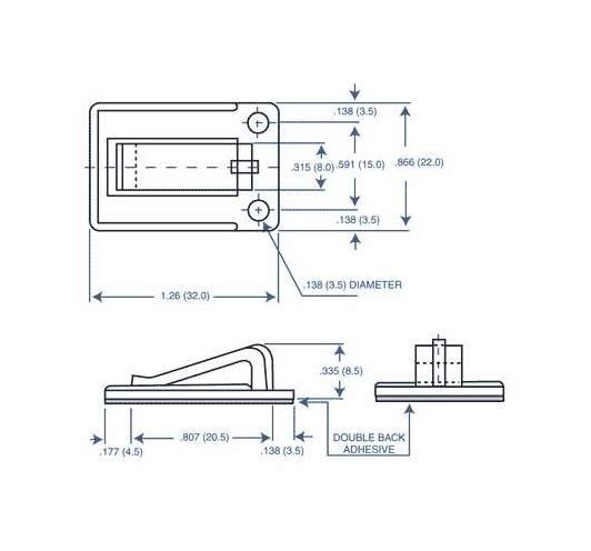 20 Series Flat Ribbon Cable Clip with Adhesive Backing - Image 1