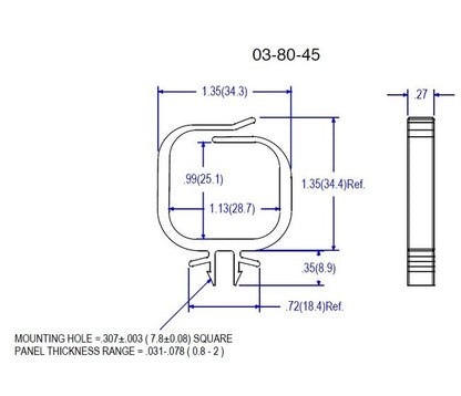 80 Series Optical Fiber Saddle - Square Mount Hole (1" Bundle) - Image 2