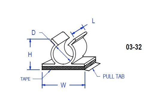 32 Series Adhesive Clip - Top Entry, Wire Routing Device - Image 2
