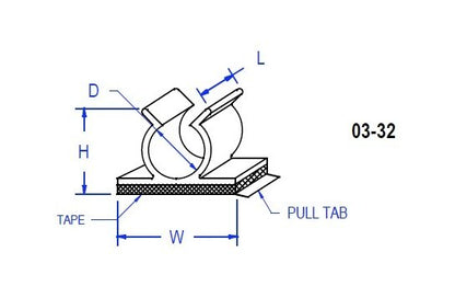 32 Series Adhesive Clip - Top Entry, Wire Routing Device - Image 2