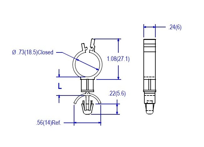 78 Series Stand-Off Locking Clip for .750 Bundle Wire Routing - Image 2