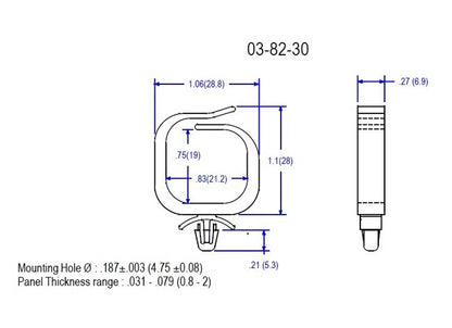 82 Series Optical Fiber Saddle with .187 Mount Hole - Image 2