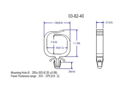 82 Series Optical Fiber Saddle .250 Mount Hole - Wire Routing Device - Image 2