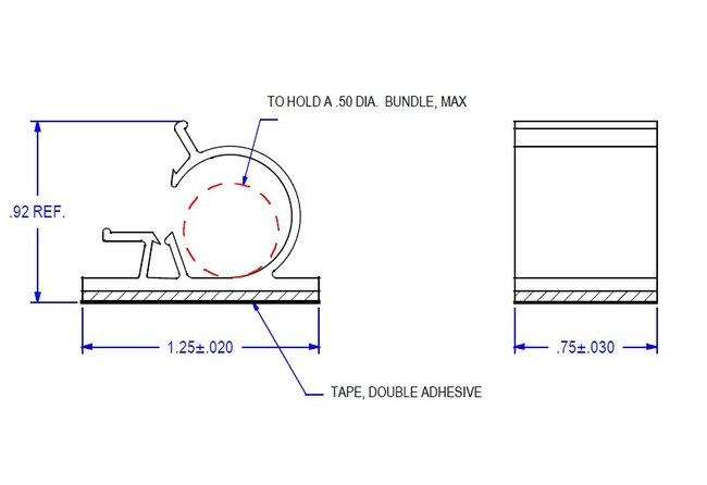 Locking Wire Clamp Adhesive Back - 62 Series - Image 2