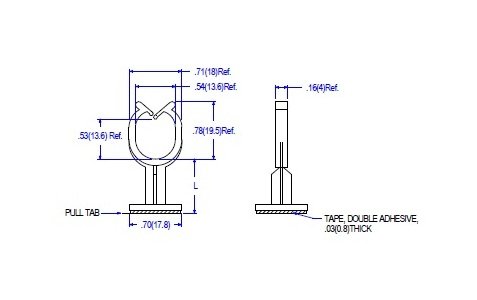 73 Series Stand-Off Harness Clip on Adhesive Base - Wire Routing Device - Image 2