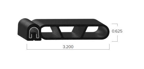 Uni-Grip 3.200x0.625 in Rubber Bulb Seal - Image 2