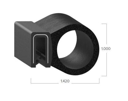 Uni-Grip 1.420x1.000 in Bulb Seal - Rubber - Image 2